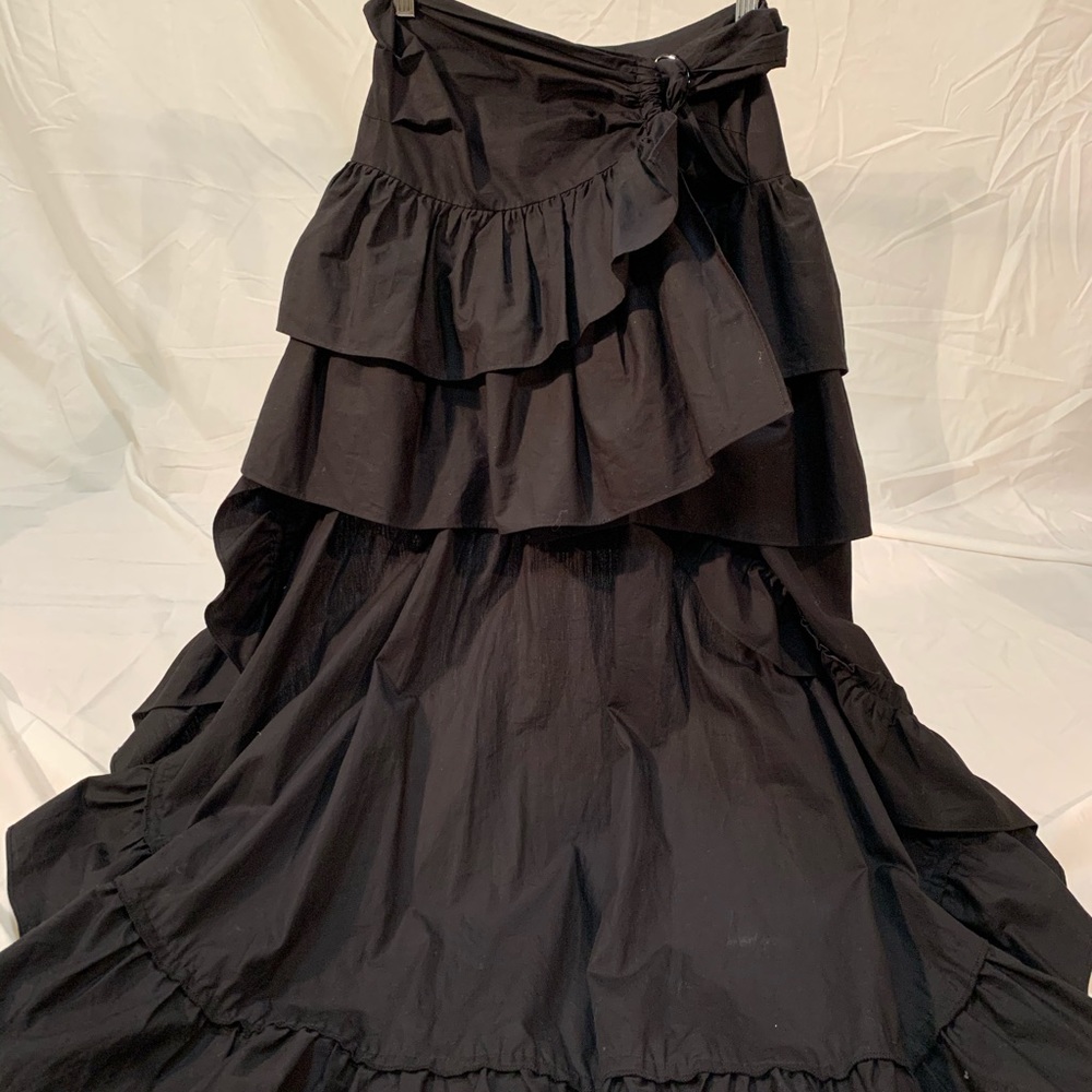 Sandro asymmetrical long black skirt